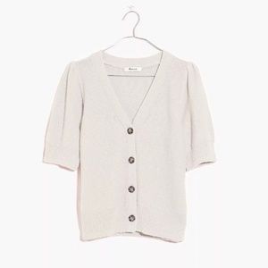 Madewell short sleeve cream cardigan